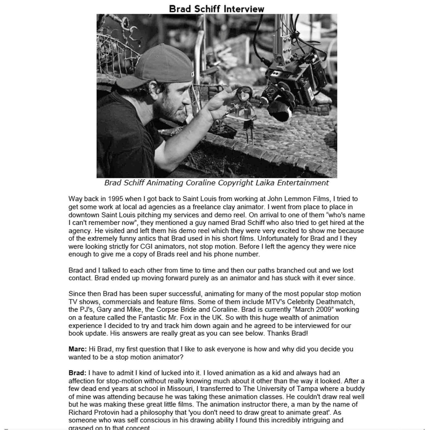 A page from Secrets of Clay Animation Revealed 3