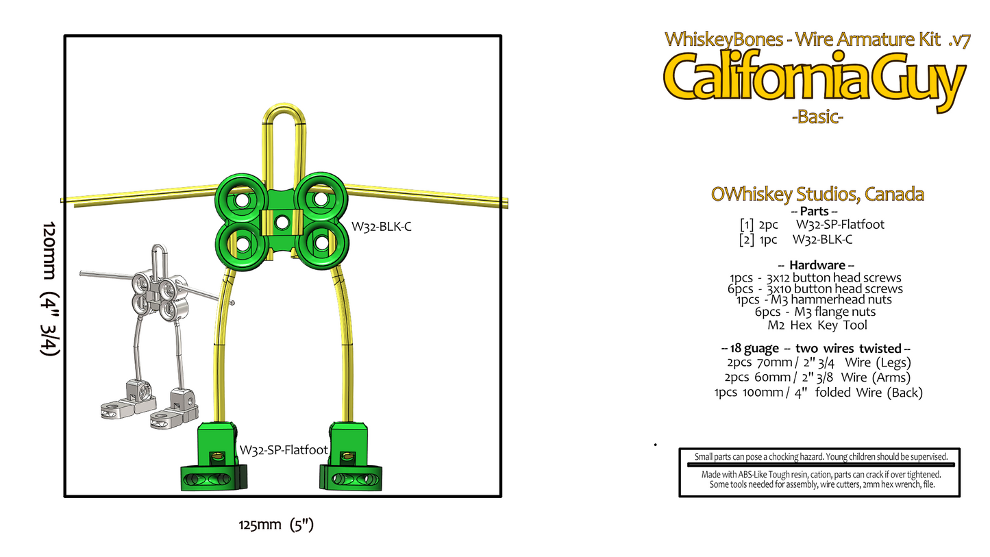 keyBones California Guy Basic Armature Kit Diagram