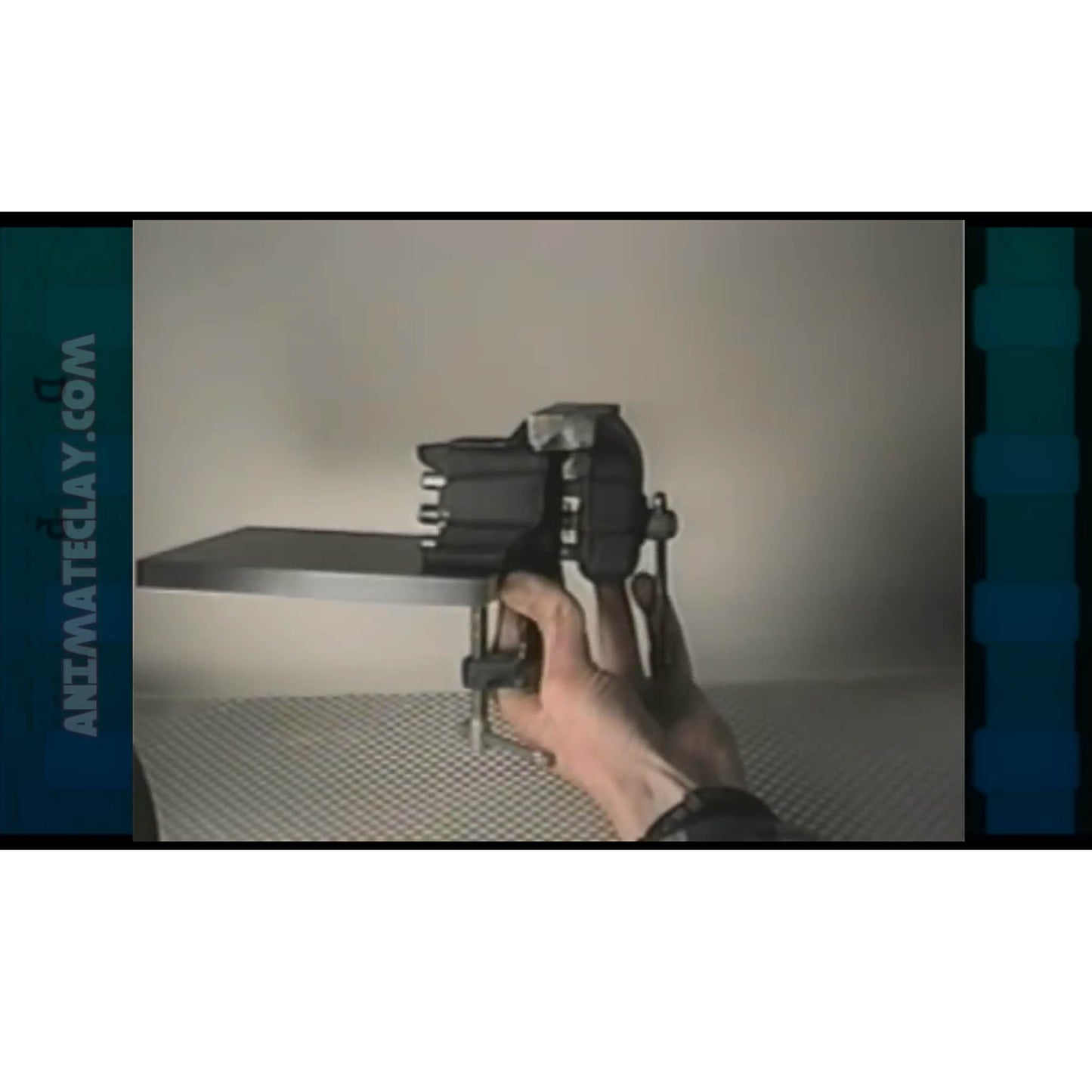 Marc shows the way to use a simple table clamp.