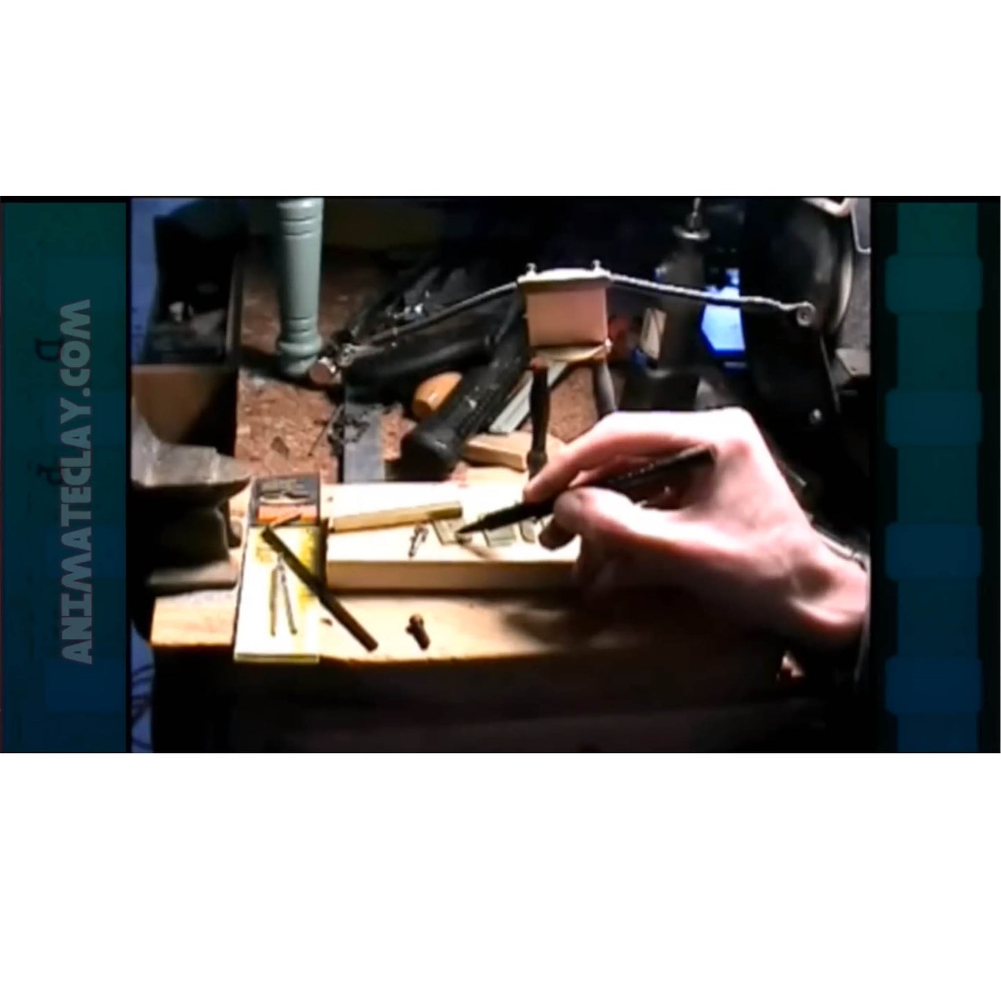 Marc shows the various pieces of the brass tube armature he cut for the project.