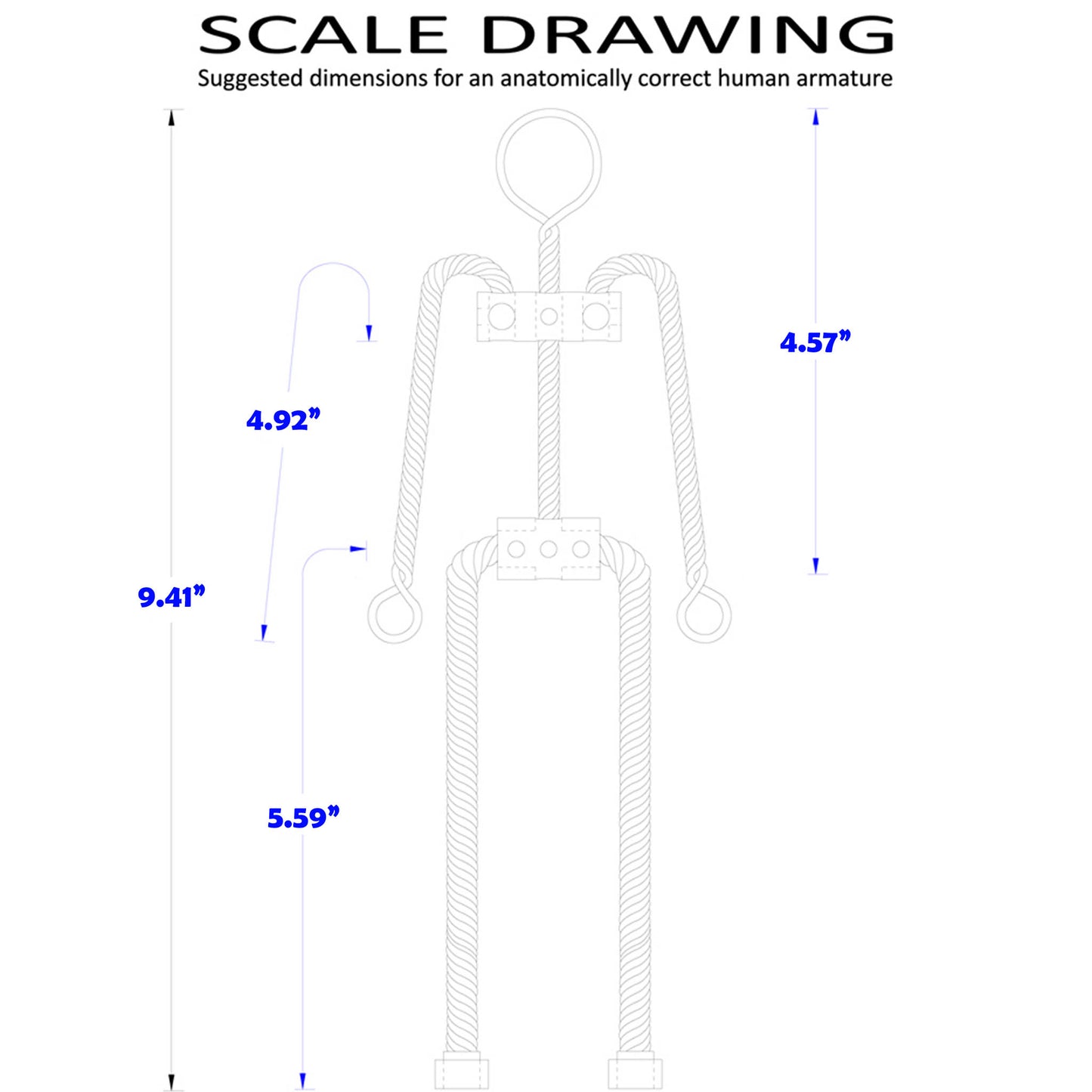 AS Pre-Made Aluminium Armature Measurement Diagram