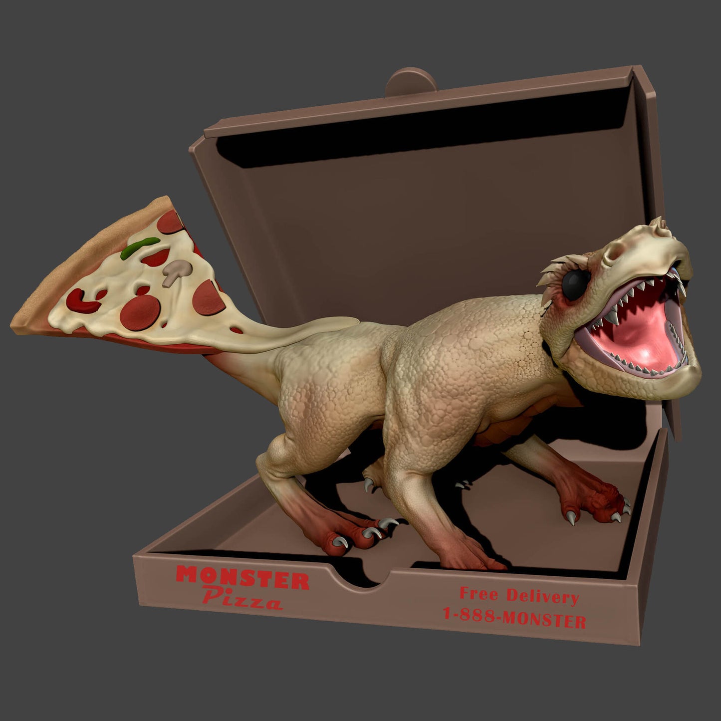 A Pizza Monster t-shirt design, Sculpted by Marc Spess