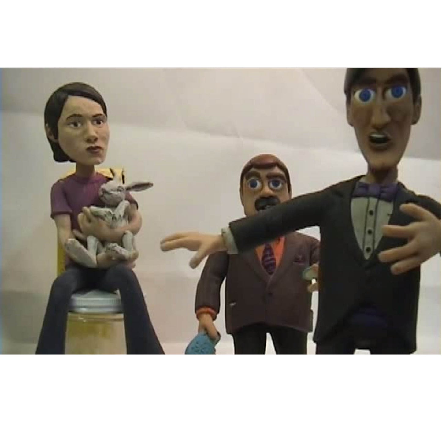 Three finished stop motion puppets made of foam latex, to of which are from MTV's Celebrity Deathmatch TV show.
