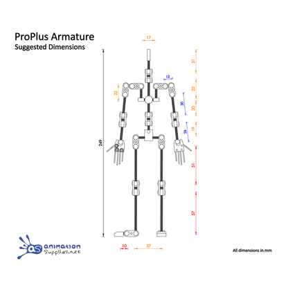 AS ProPlus Stop Motion Armature Kit Schematic