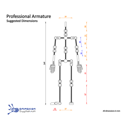 AS Professional Stop Motion Armature Kit Schematic