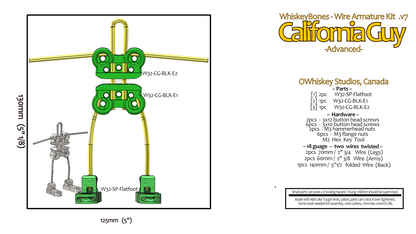 WhiskeyBones California Guy Advanced Armature Kit Diagram