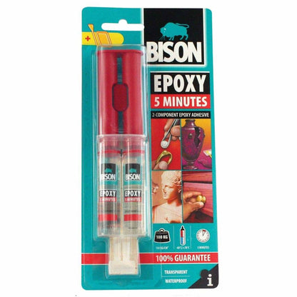 A package of 5 minute epoxy by Bison