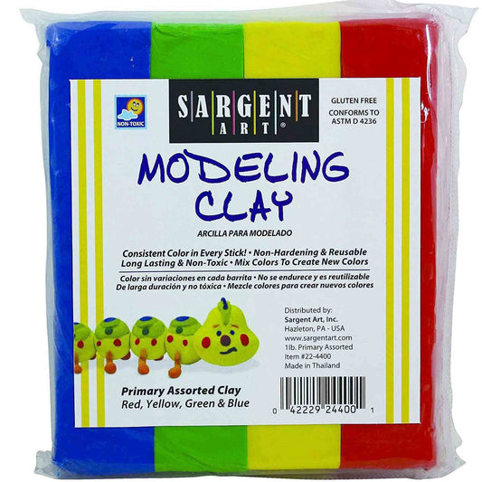 Sargent Art Clay 1 lb Pack Assorted Primary