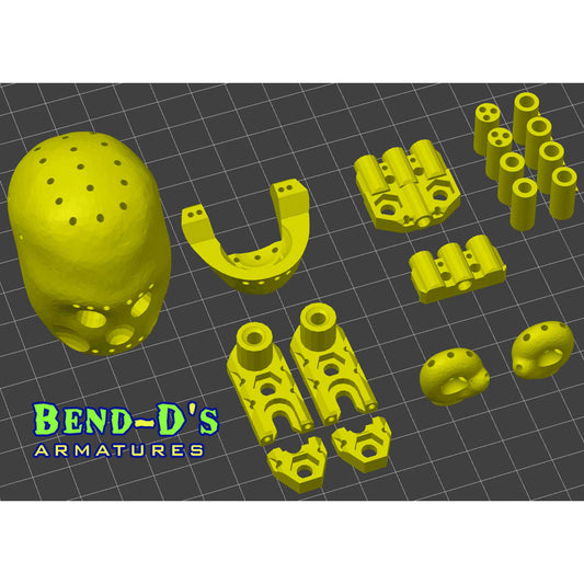 Bend-D's [Simple] Armature 3-D Printable Files Diagram