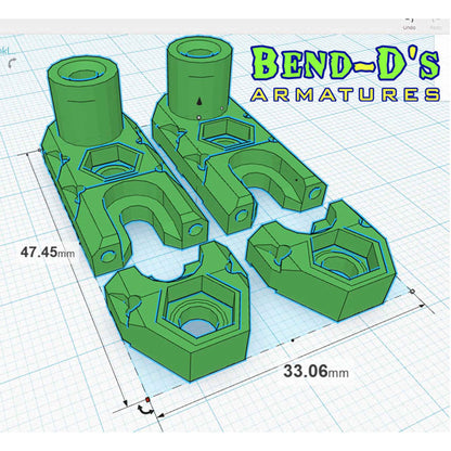 Bend-D's 2X Armature Feet Digital Diagram