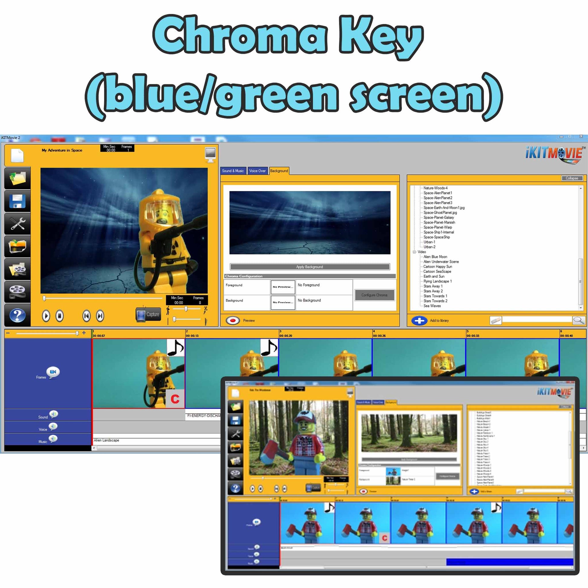iKITMovie Full Feature Stop Motion Capture Software Chroma Key