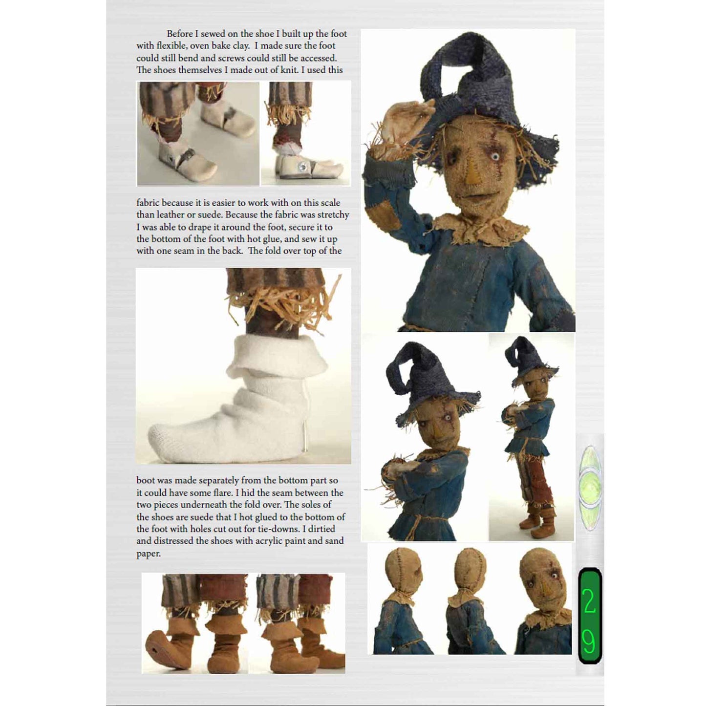 A page from one of the Psycho Styrene Magazine 13 PDF Packs showing a stop motion puppet of a scarecrow.