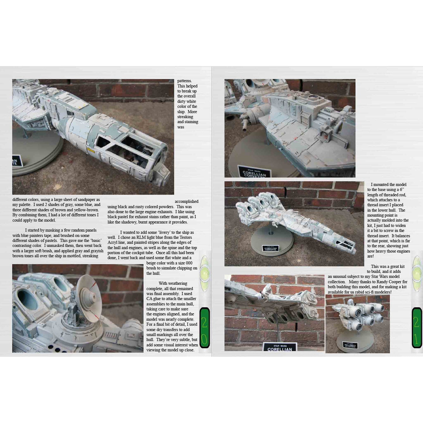 A page from one of the Psycho Styrene Magazine 13 PDF Packs showing a model spaceship.