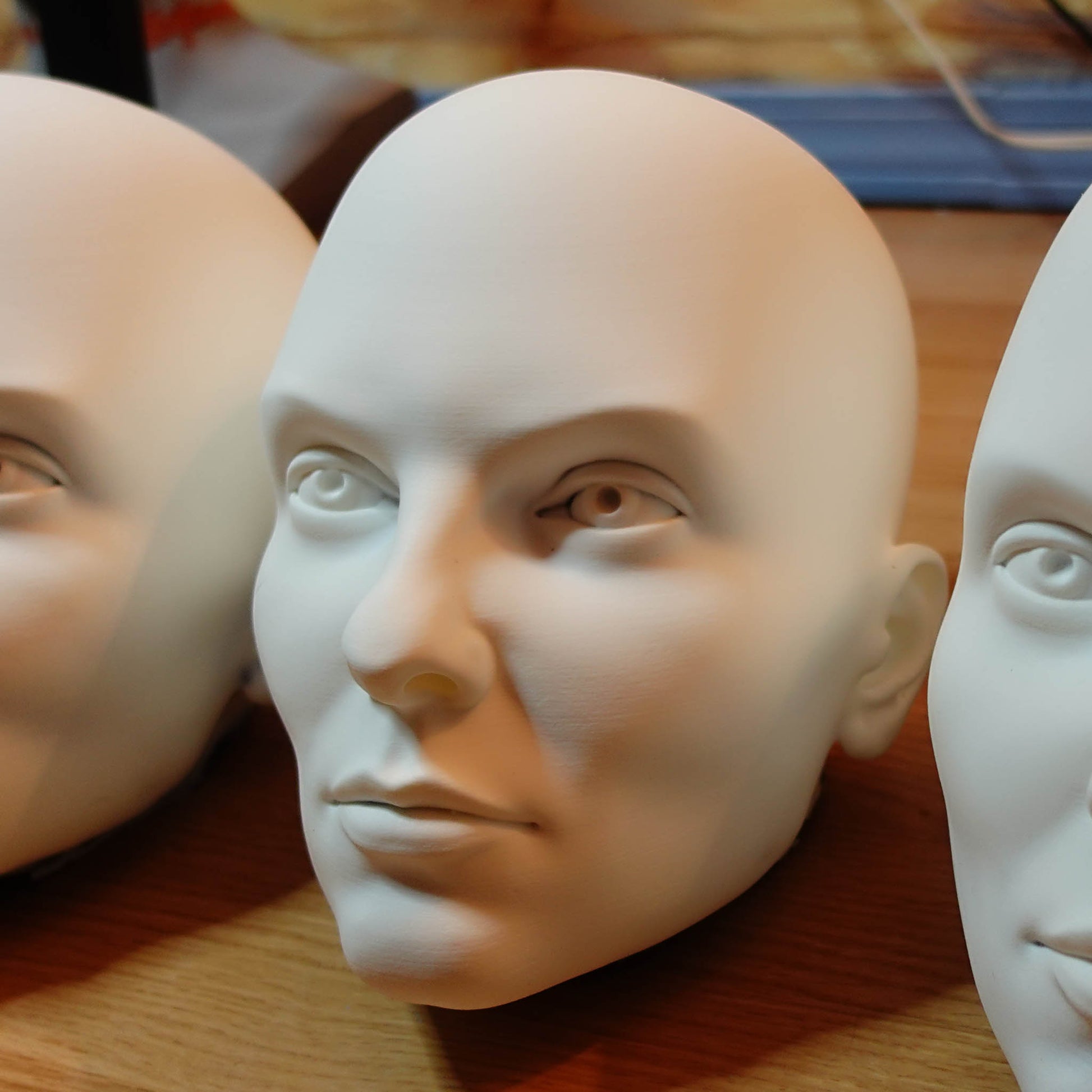 3-D castings of Adrienne Barbeu, sculpted, molded and cast by Marc Spess