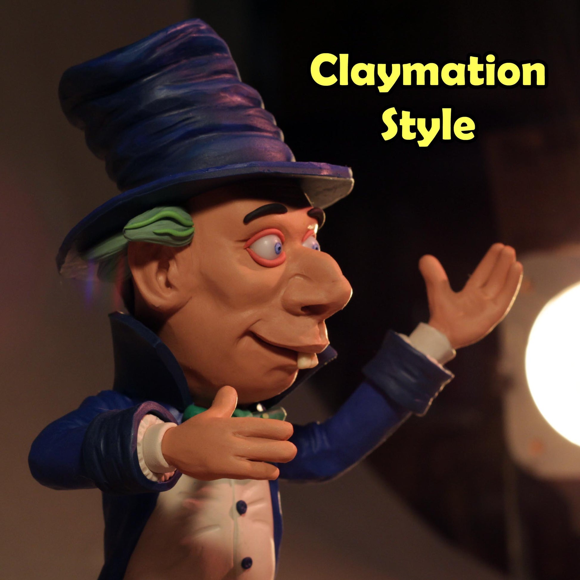 The Mad Hatter clay stop motion puppet, sculpted by Marc Spess.