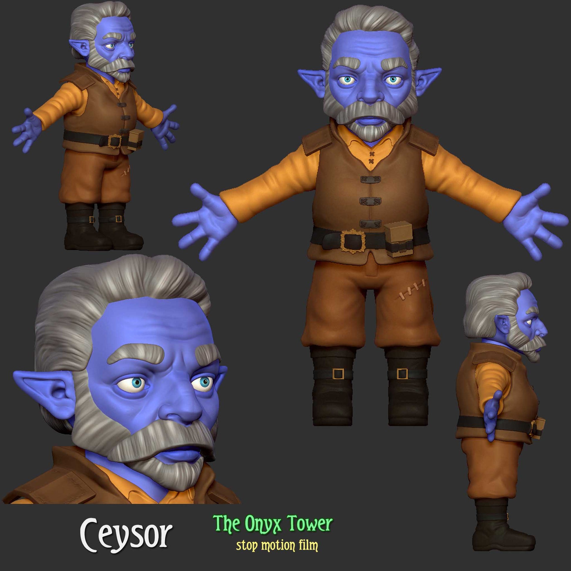 Ceysor, digitally sculpted for the Onyx Tower stop motion film project.